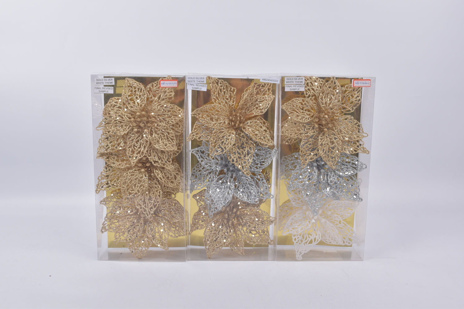 3Pk Poinsettia In Acetate Box