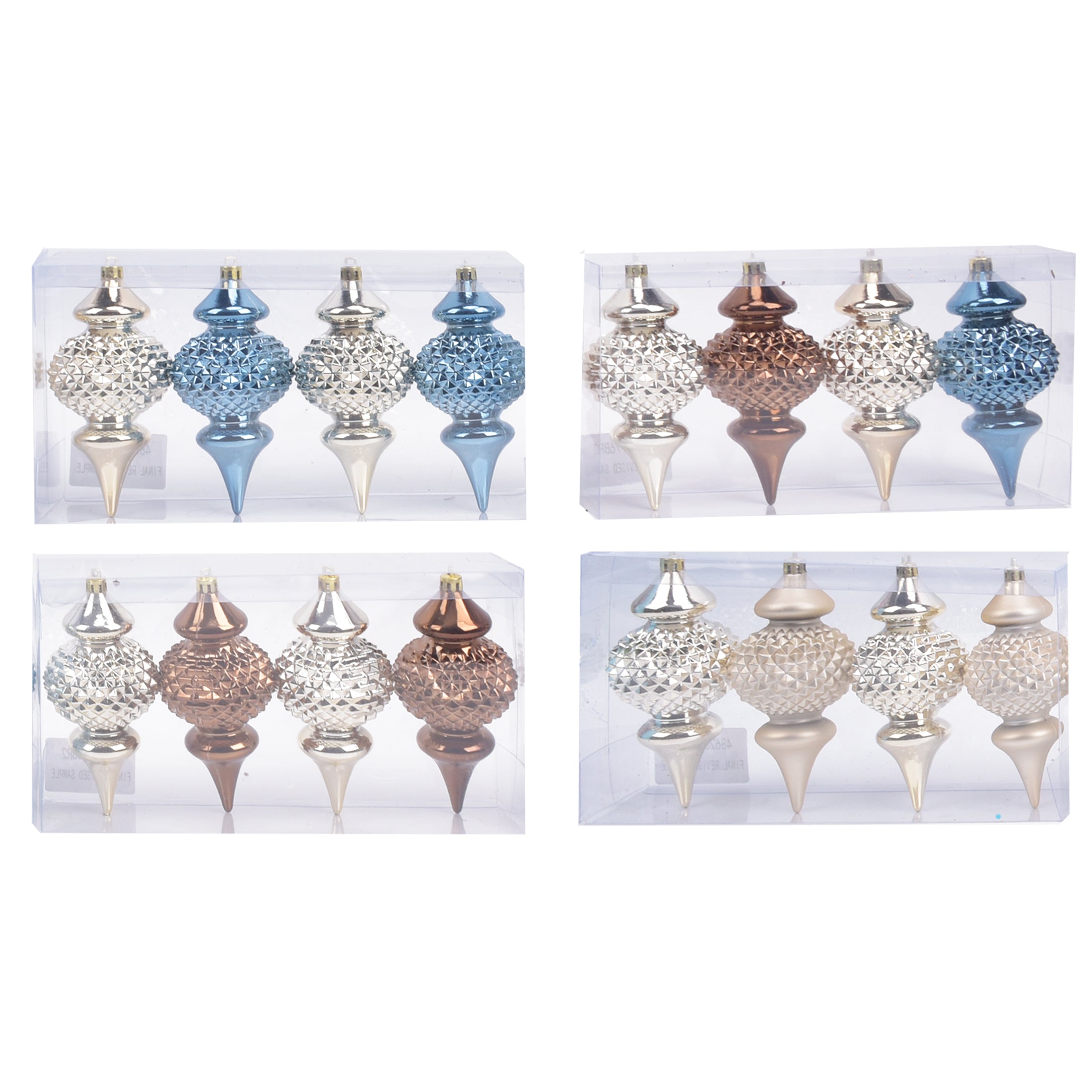 4 Pk Faceted Finial Set
