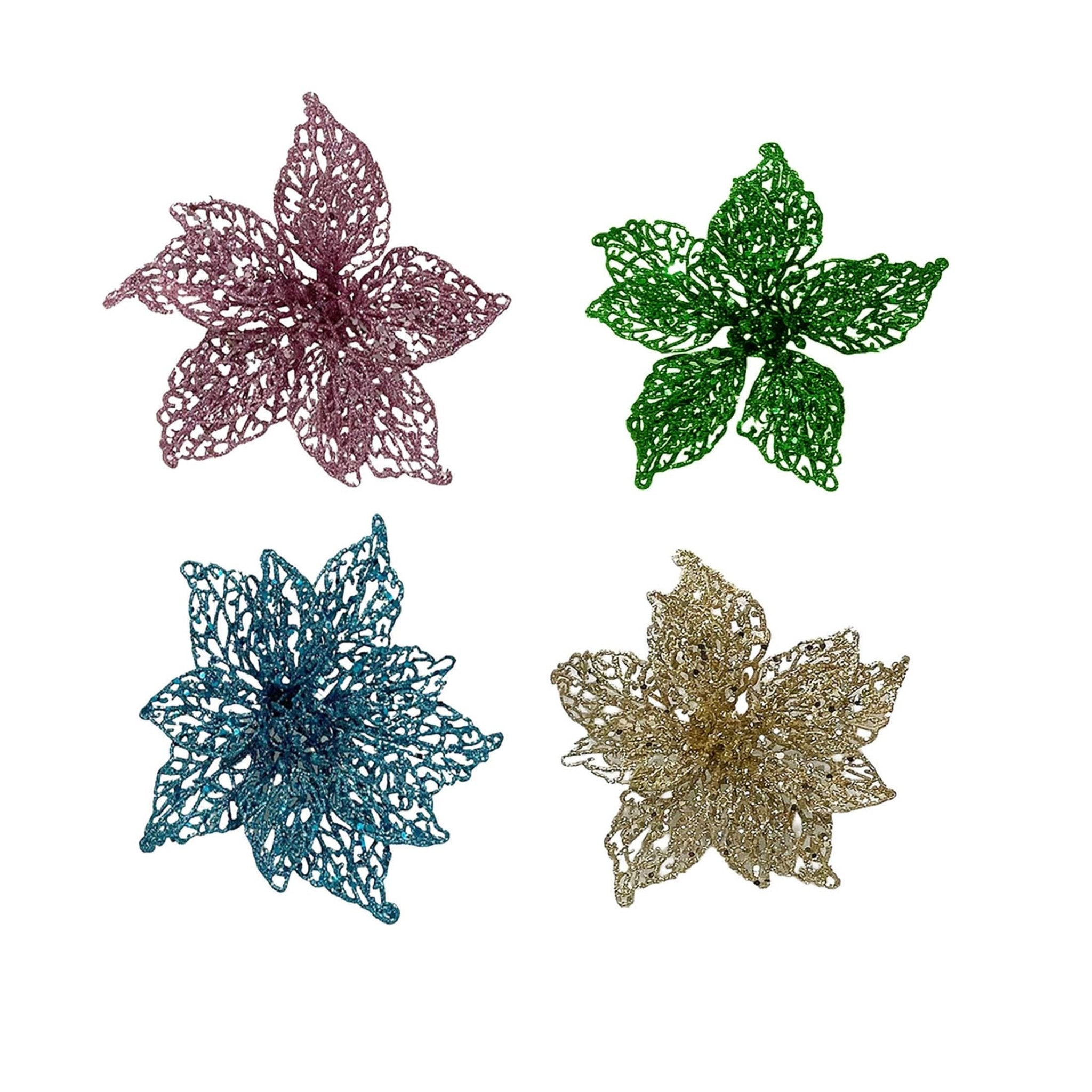 3Pk Poinsettia In Acetate Box - Country Silk