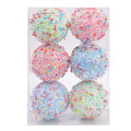 6Pk Orn With Sprinkle Glitter In Acetate