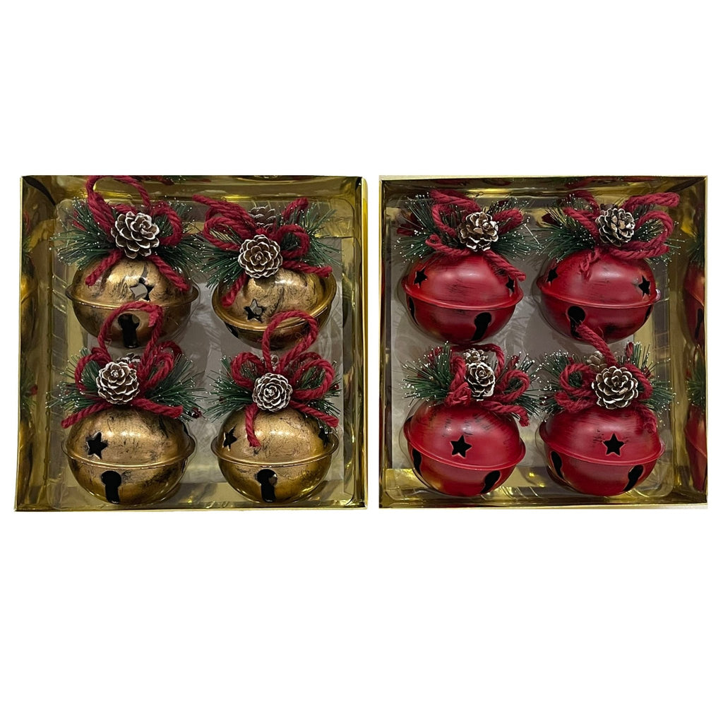 4Pk Metal Bell In Box - Country Silk
