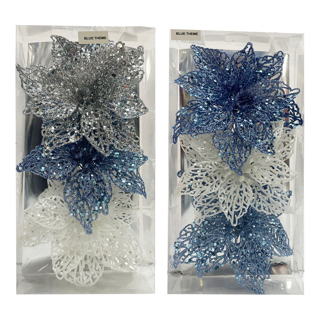 3Pk Poinsettia In Acetate Box