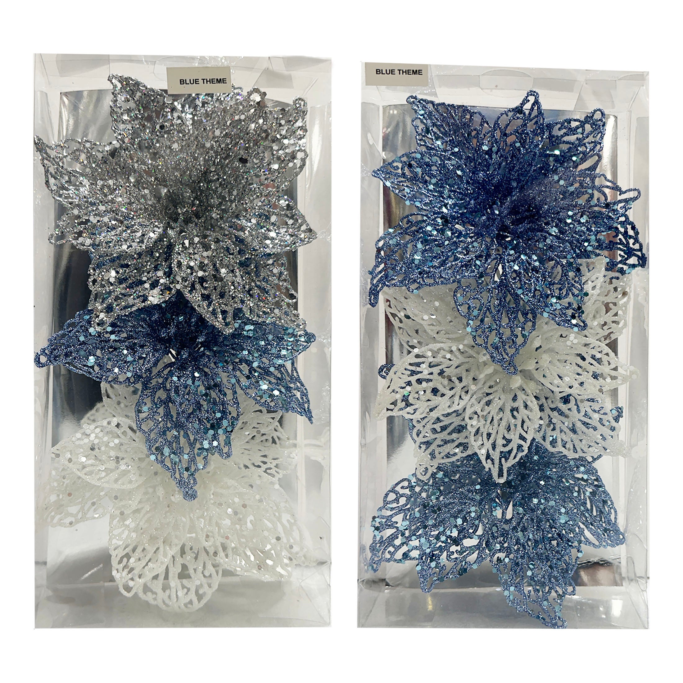 3Pk Poinsettia In Acetate Box