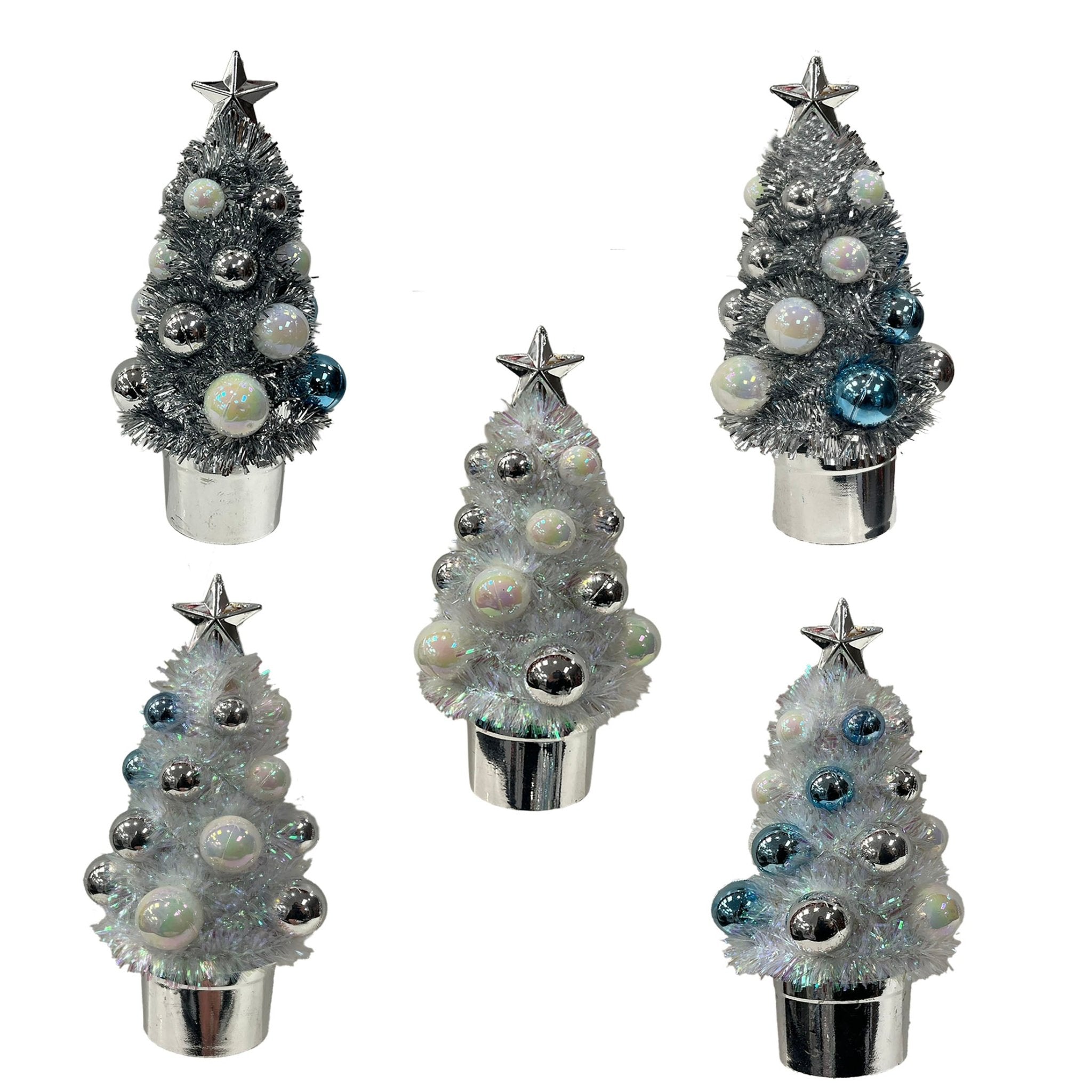 Tinsel Tree With Ball Ornaments - Country Silk