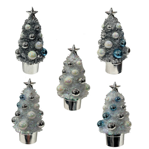 Tinsel Tree With Ball Ornaments - Country Silk