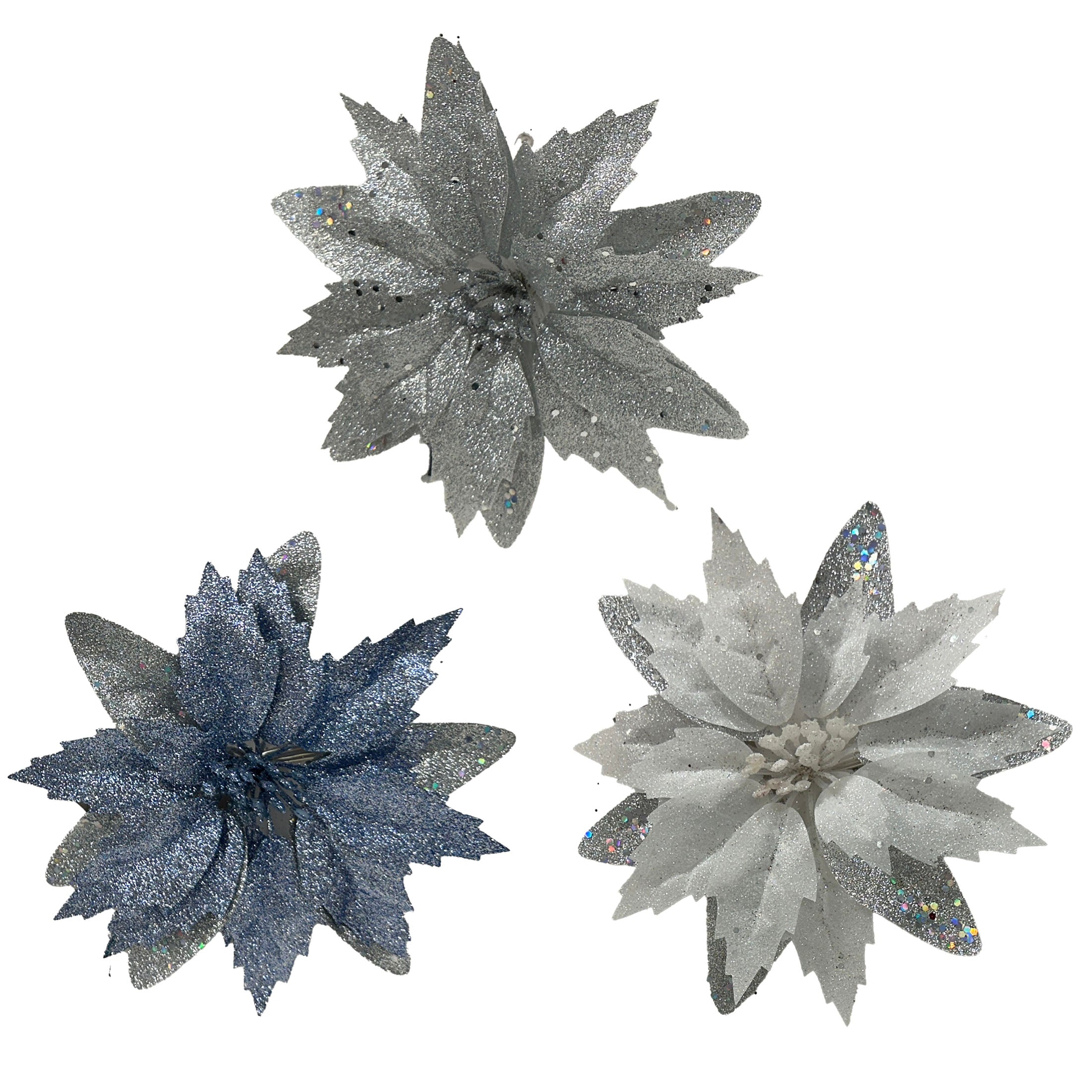 Multi Layer Clip On Fabric Poinsettia