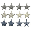 2Pk Large Double Layer 3D Glitter Star Assort - Country Silk