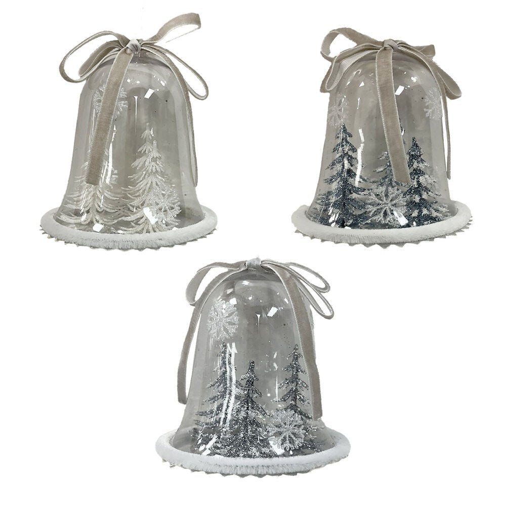 Bell Shape Pet Ornament With Scene Inside - Country Silk
