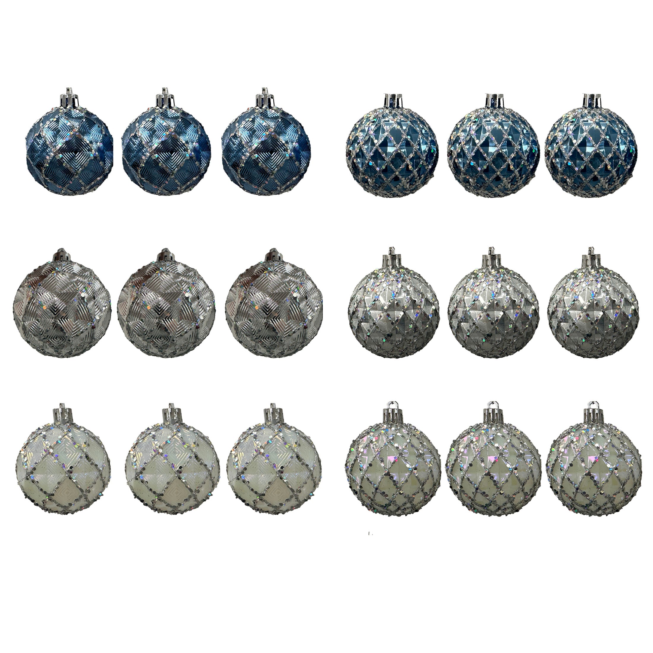 3 Pk Faceted Ball Orn With Hp Asst