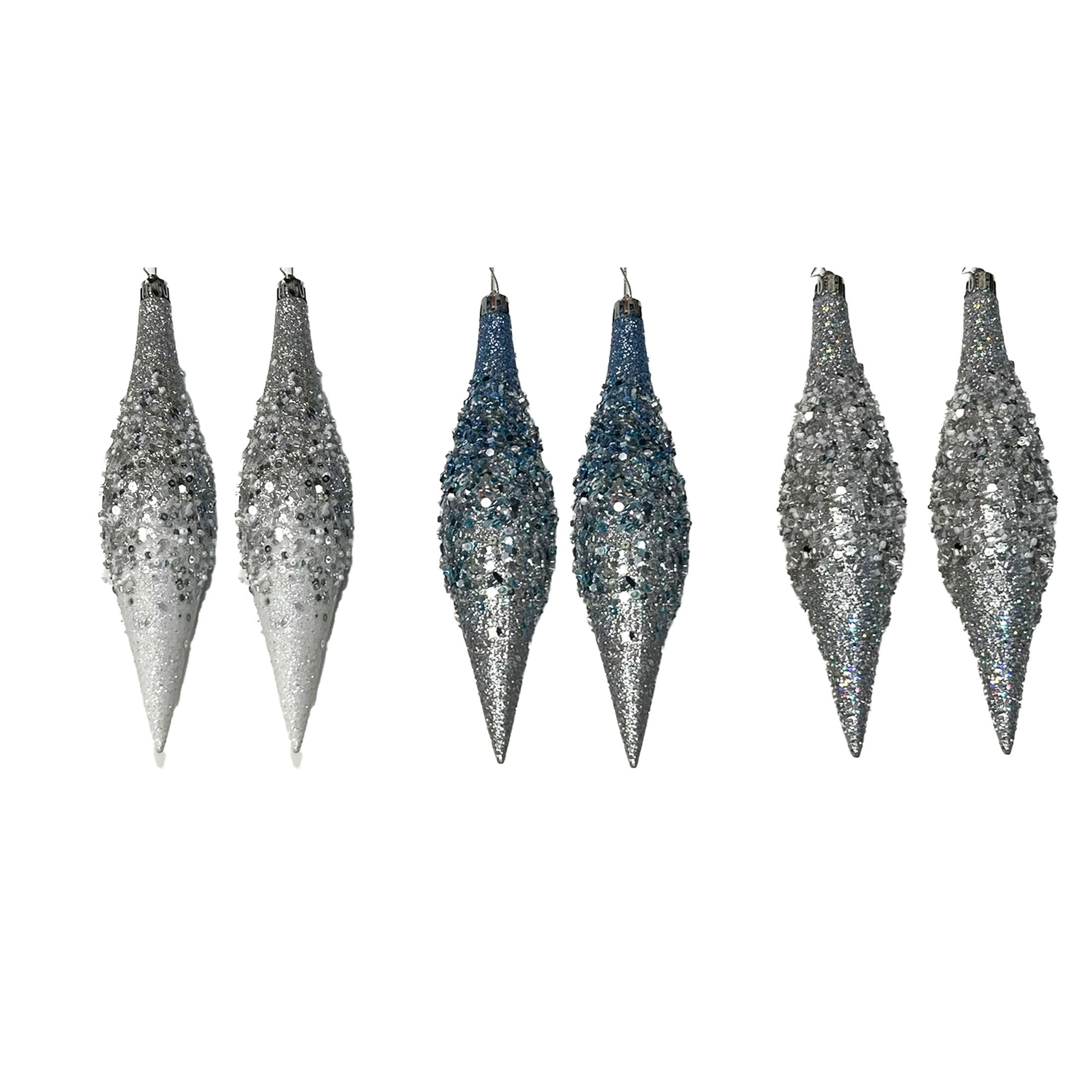 2Pk Ombre Sequin Finial Orn