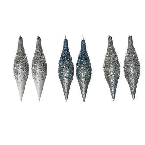 2Pk Ombre Sequin Finial Orn