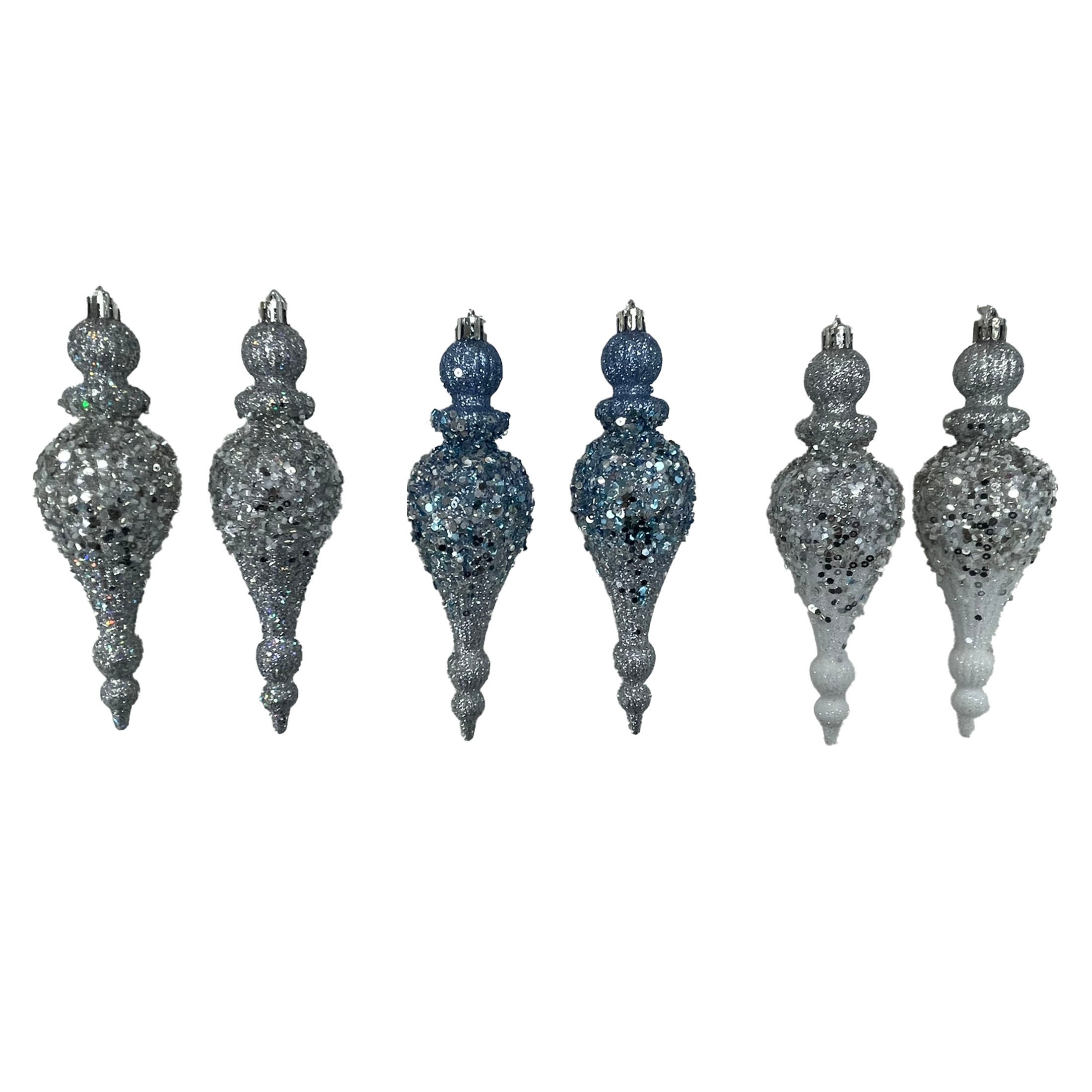 2Pk Glitter Finial Ombre Orn