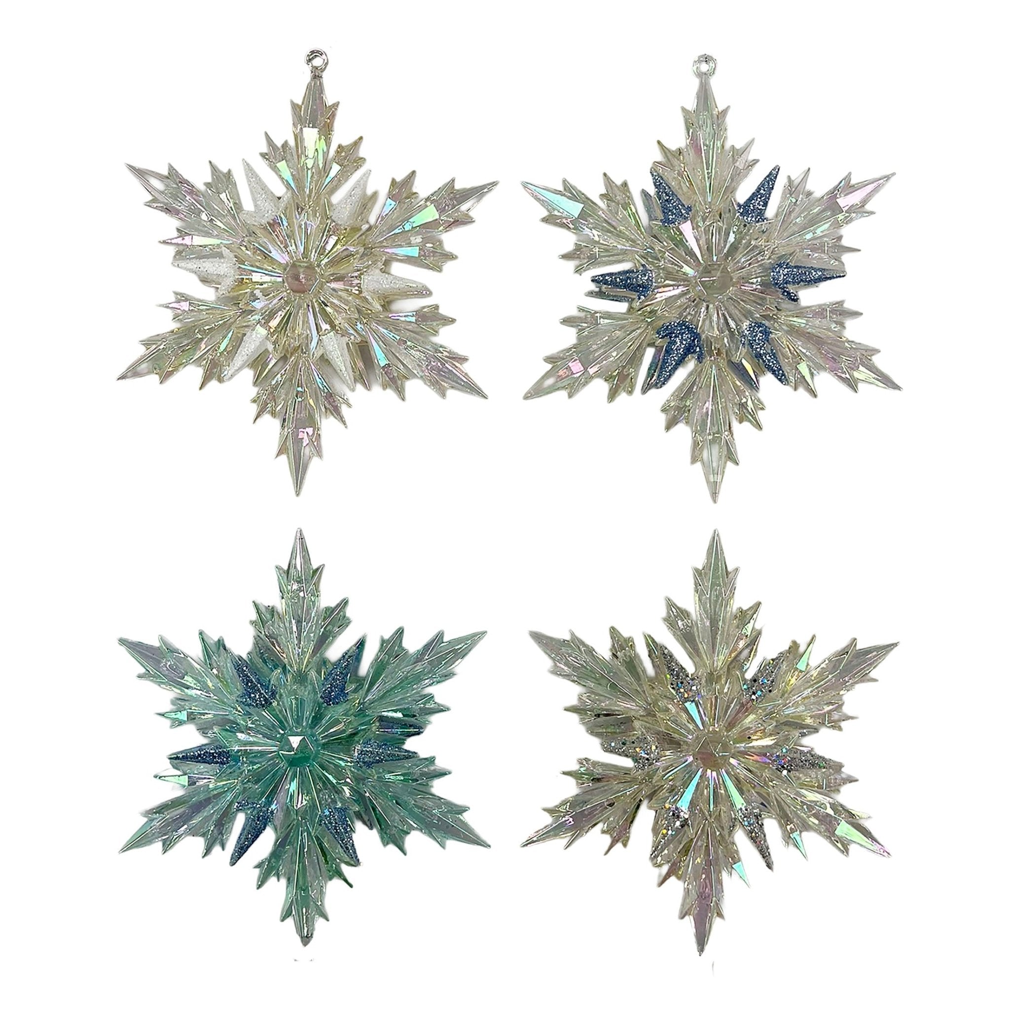 Irridecent Snowflake Orn - Country Silk