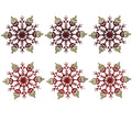 3Pk Snowflake With Glitter - Country Silk