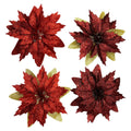Multi Layer Clip On Fabric Poinsettia - Country Silk