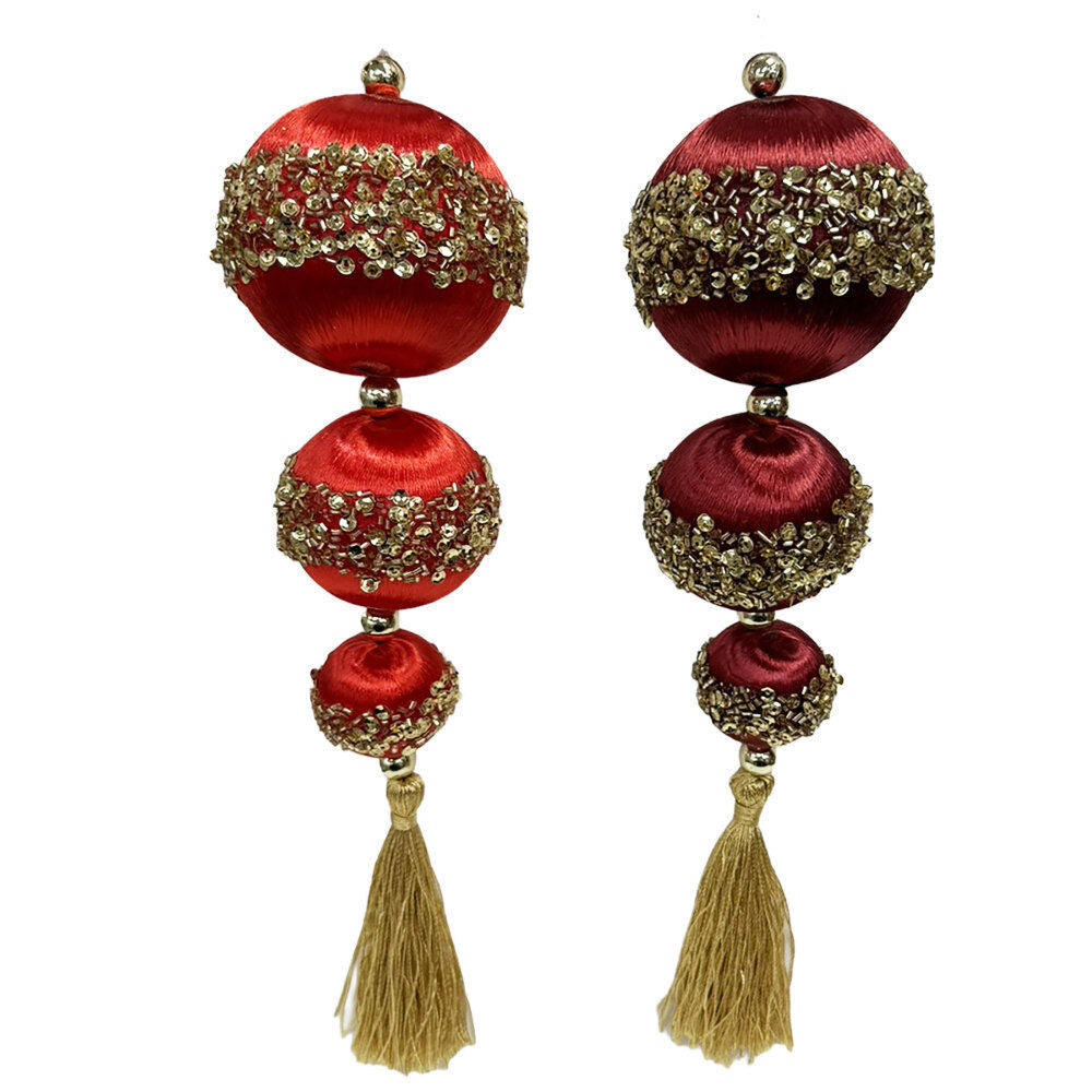 Elegant Ball Drop Ornament With Glitter