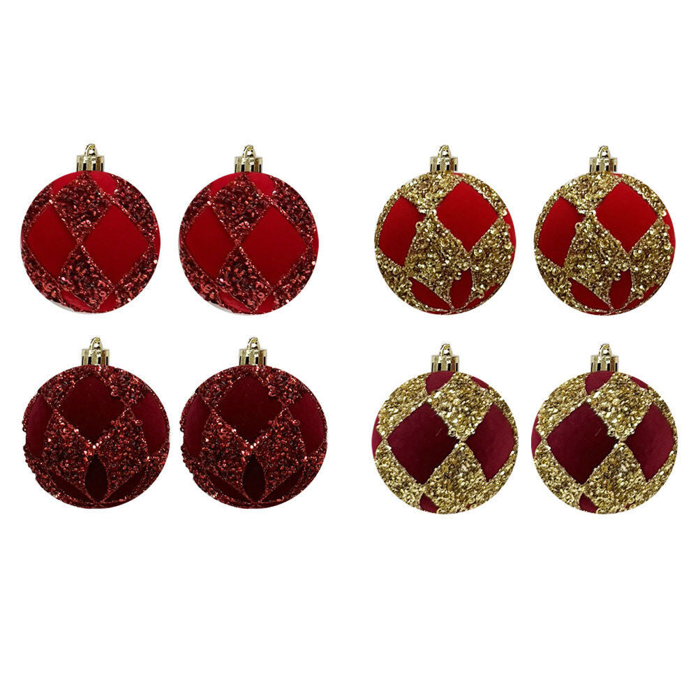 60Mm X 2Pk Ball With Glitter And Velvet