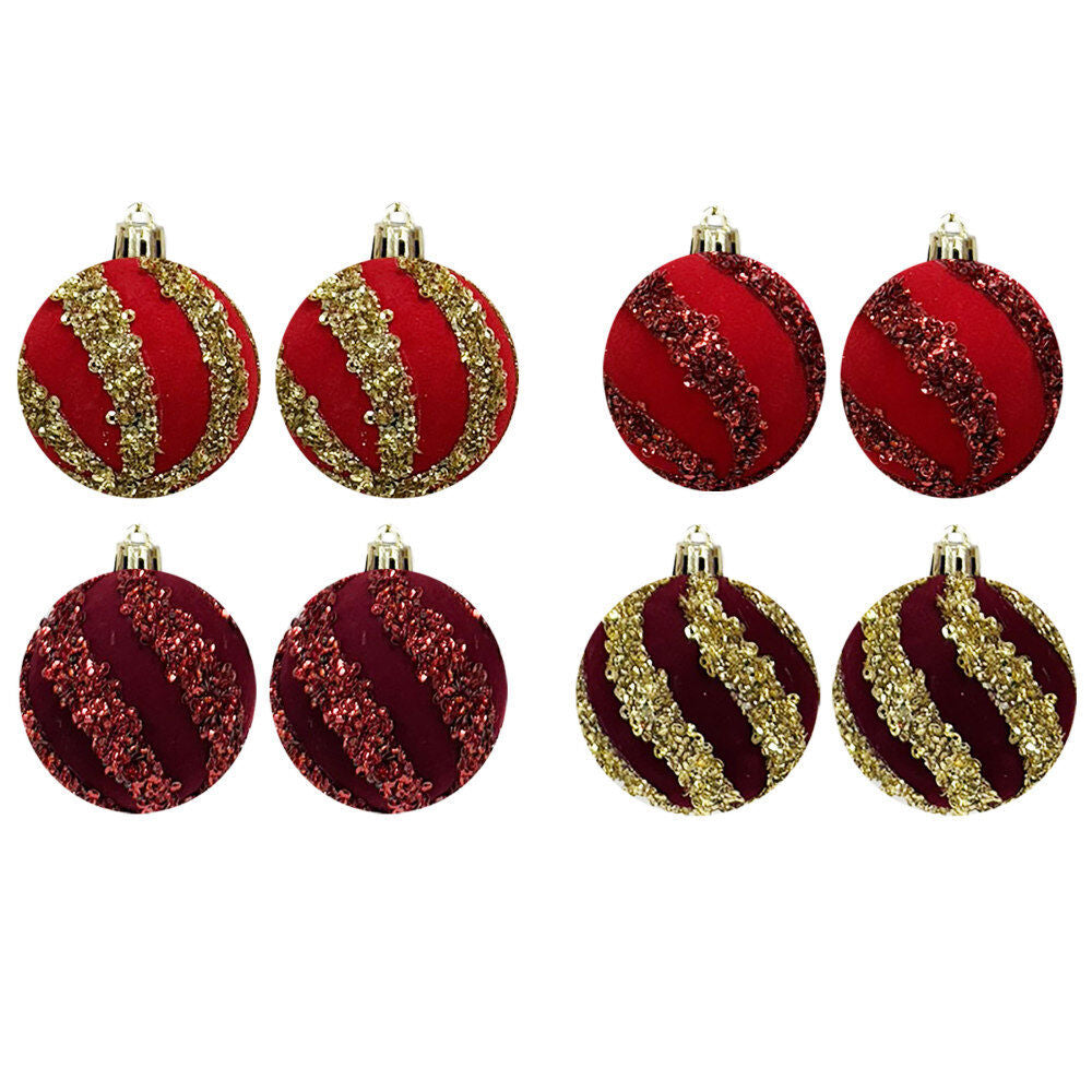 60Mm X 2Pk Ball Ornament With Glitter Sw