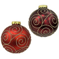 100Mm Ball Orn With Swirl Beading Patter