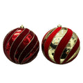100Mm Ball Orn With Glitter Spiral And V - Country Silk