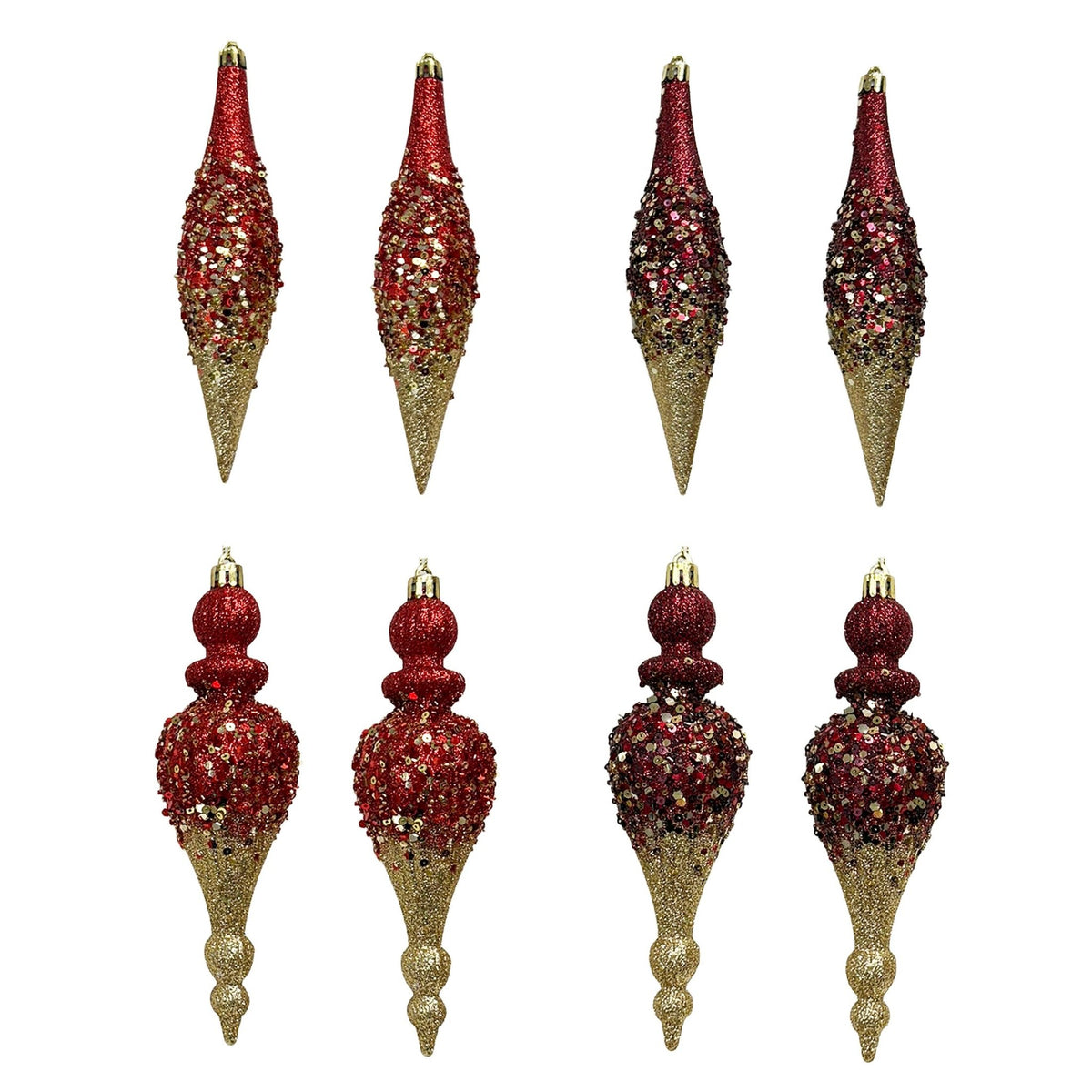 2Pk Glitter Finial Ombre Orn - Country Silk