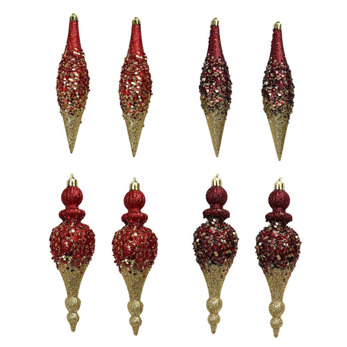 2Pk Glitter Finial Ombre Orn - Country Silk