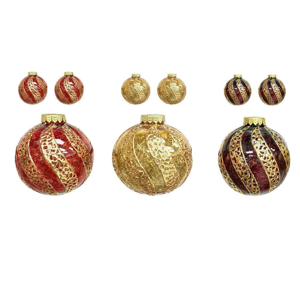 100Mm X 1 And 60Mm X2 Asst Ball Orn With - Country Silk