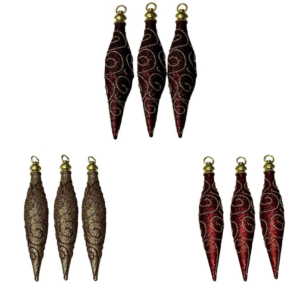 3 Pk Glitter On Glitter Scroll Hp - Country Silk