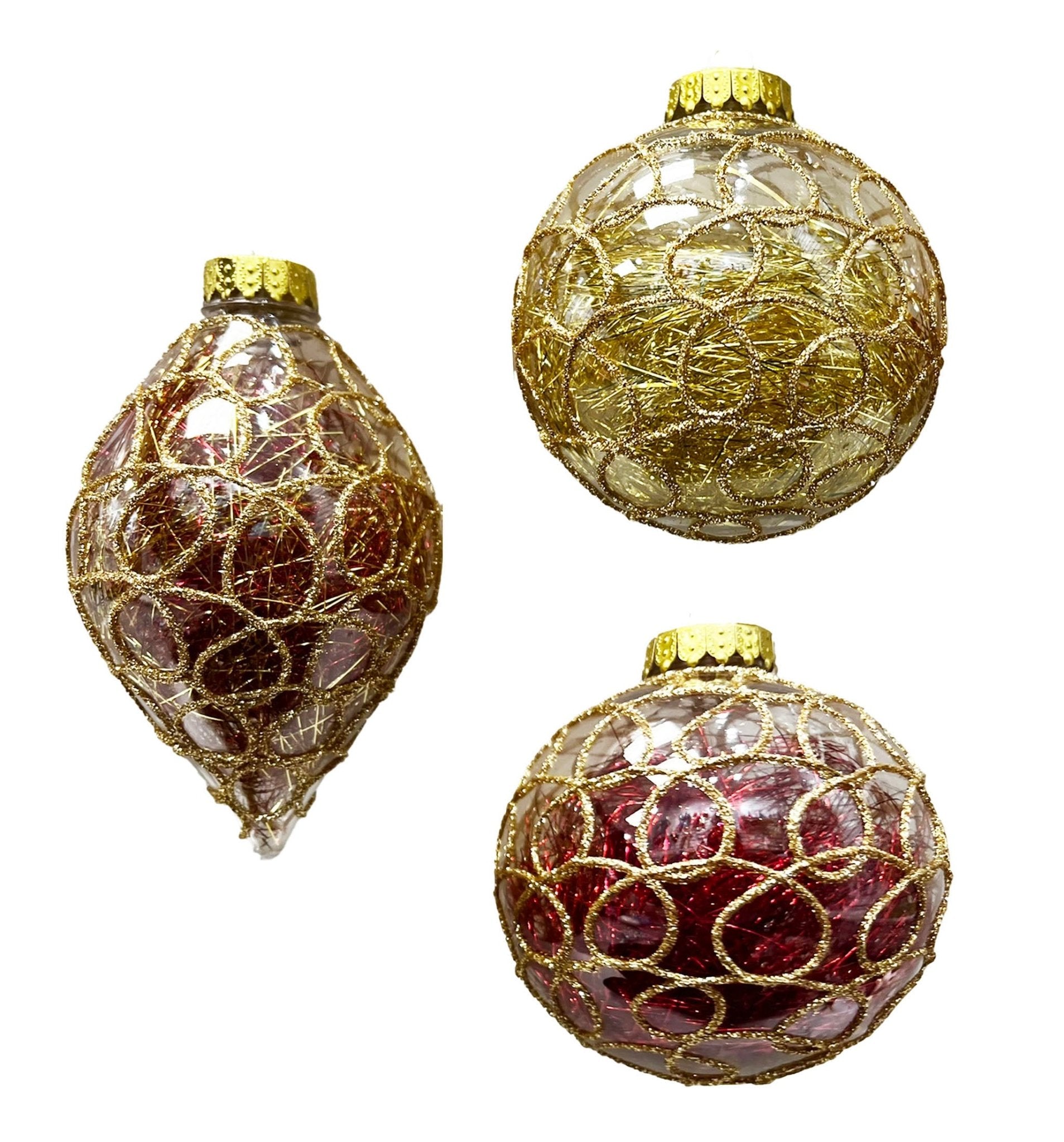 100Mm Ball Onion And Finial Asst - Country Silk