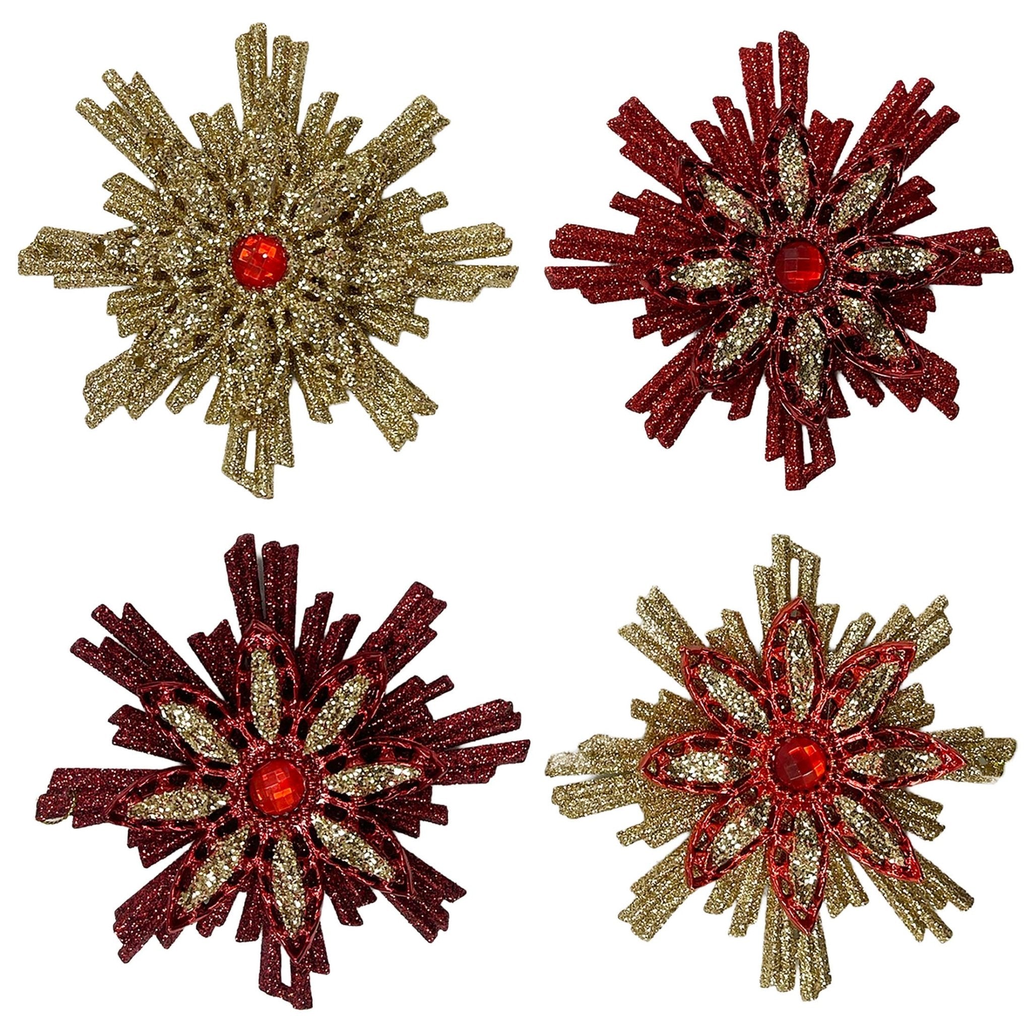 Snowflake Orn With Gem - Country Silk