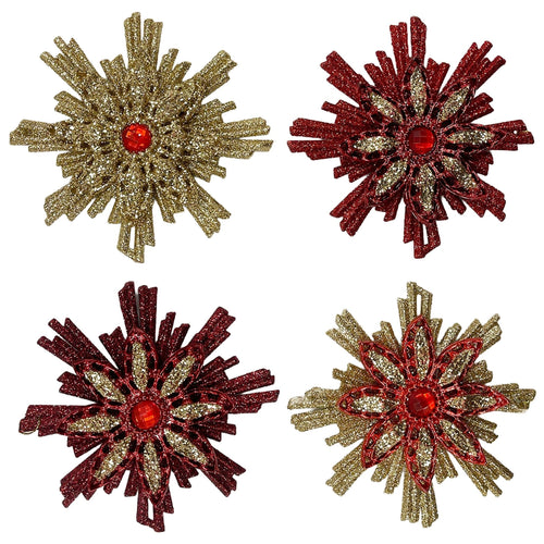 Snowflake Orn With Gem - Country Silk