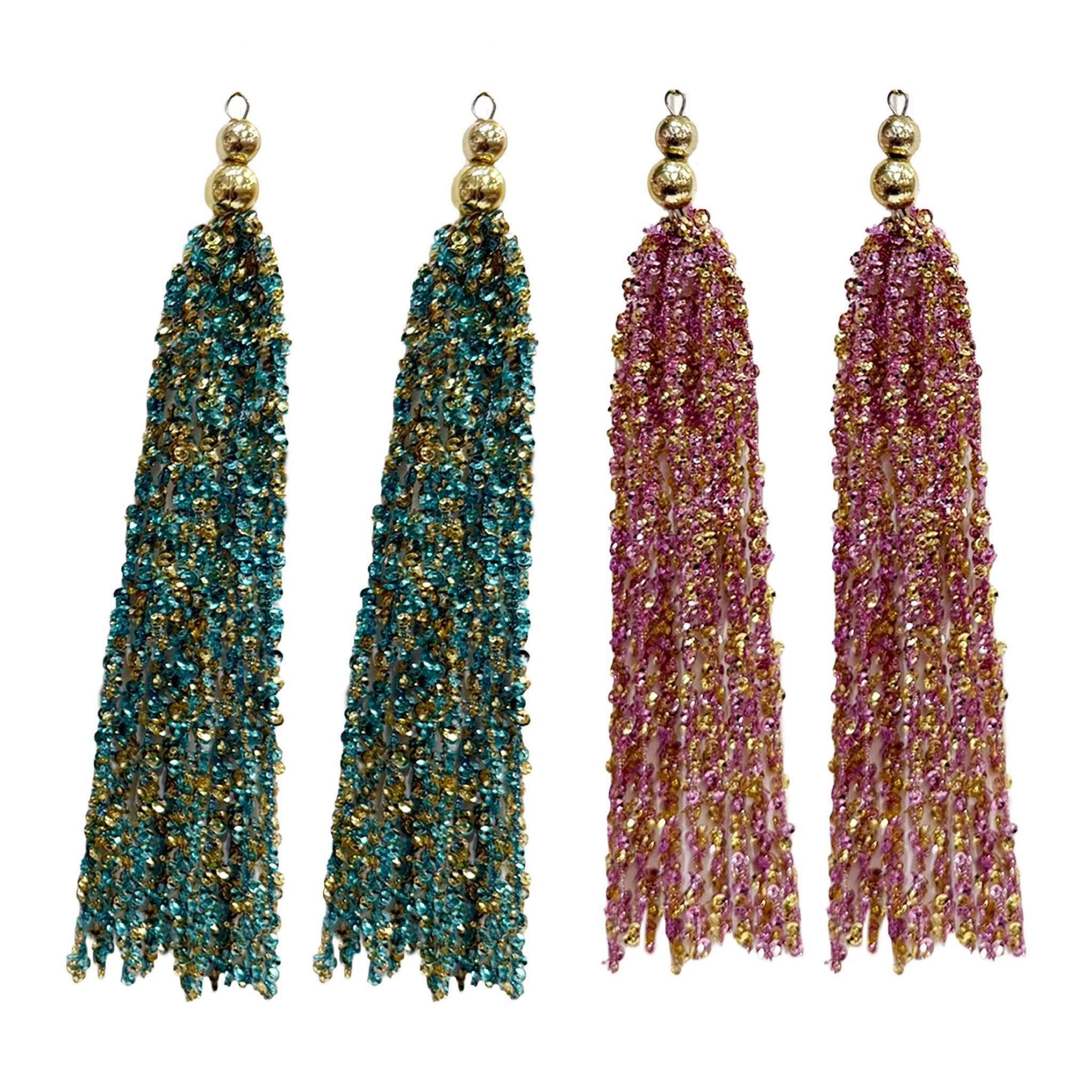 2Pk Beaded Tassel Orn - Country Silk