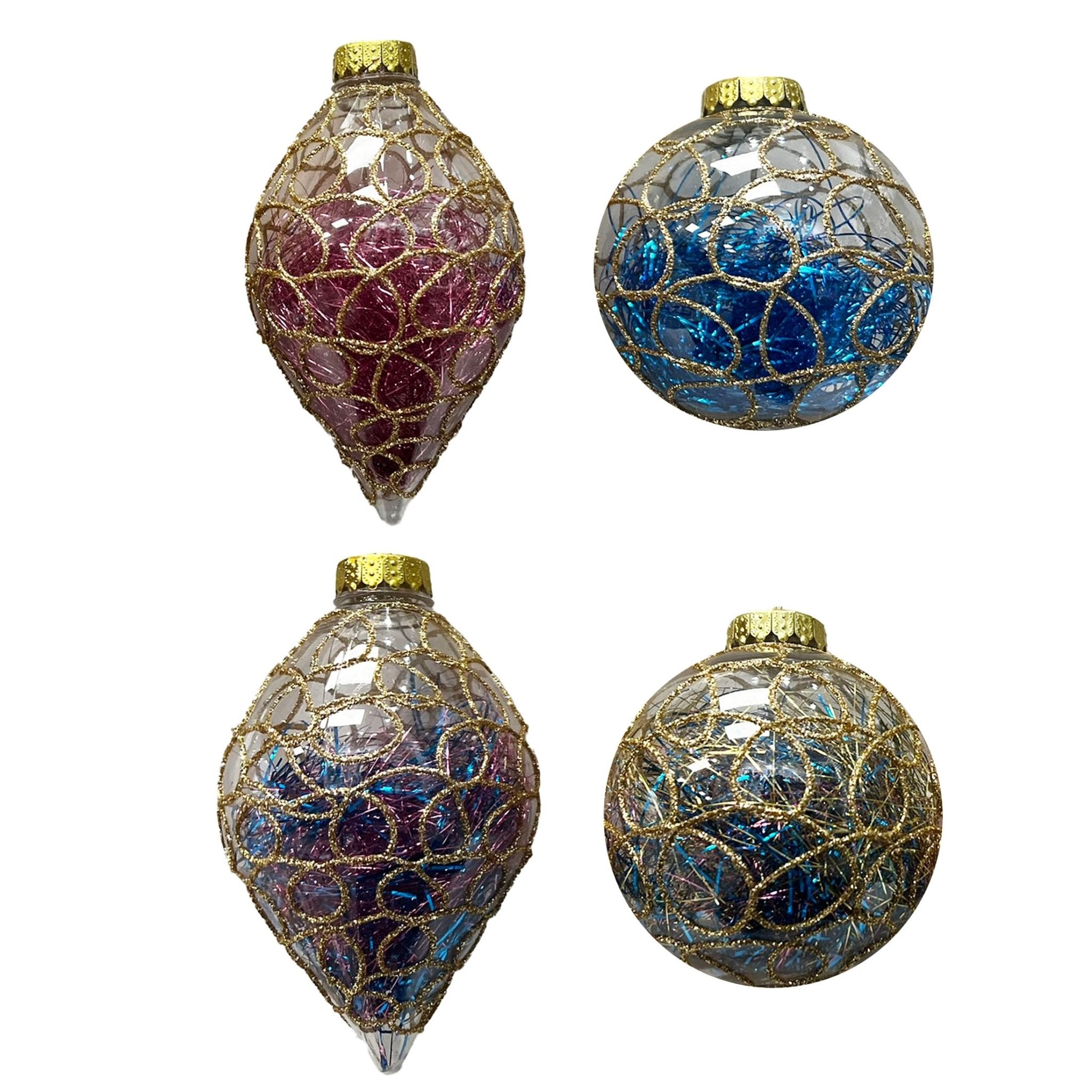 100Mm Ball Onion And Finial Asst - Country Silk