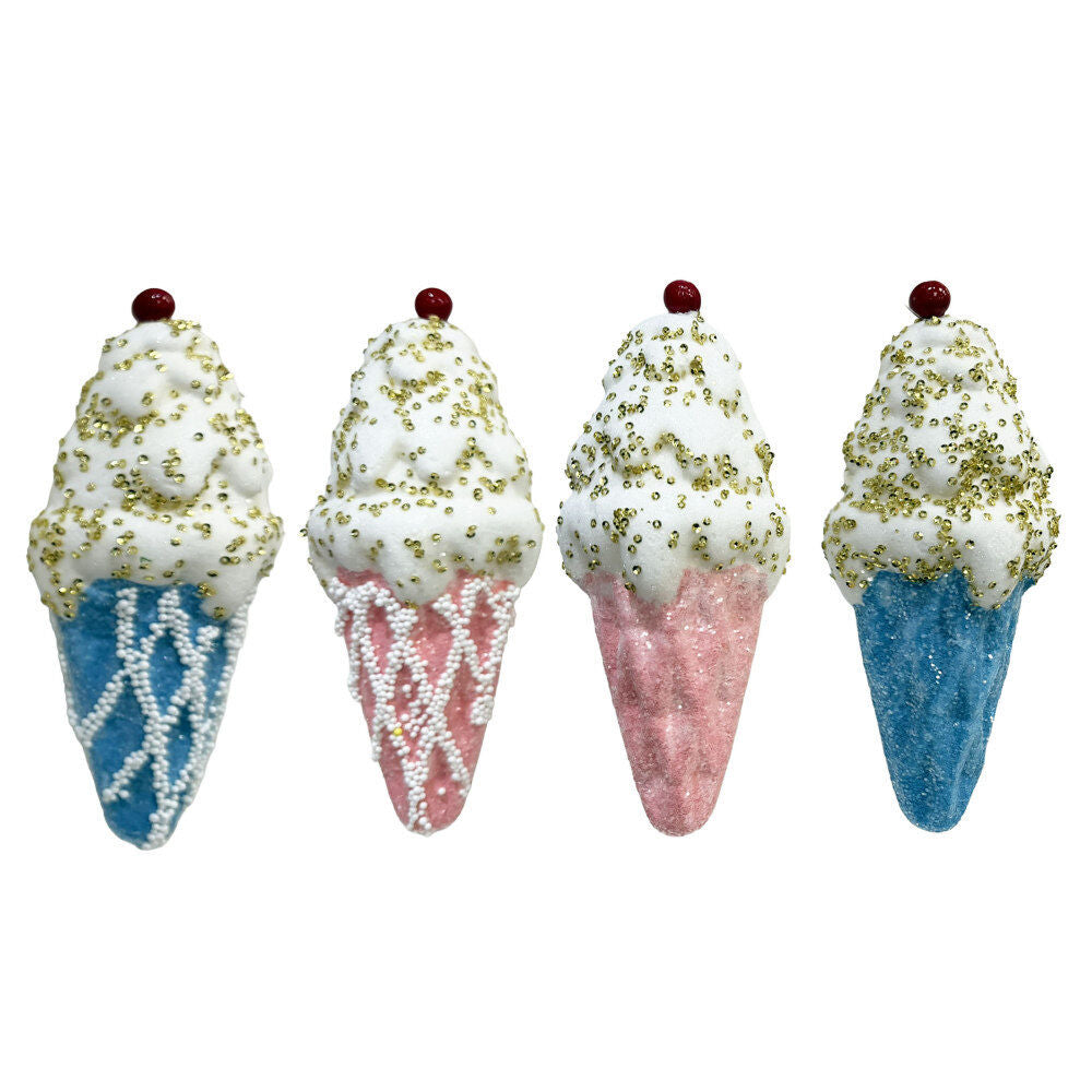 Foam Ince Cream Cone With Glitter Sequin