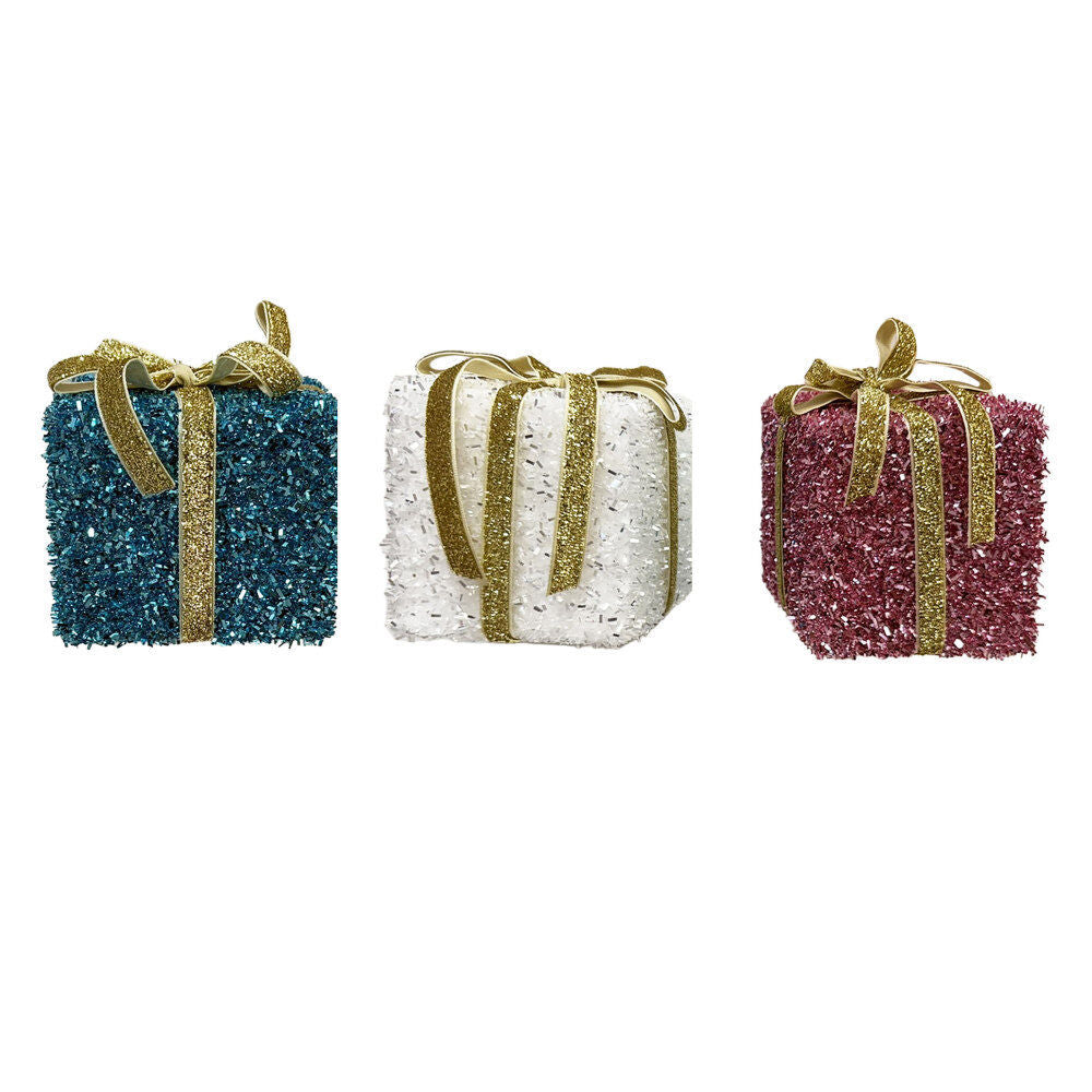 1Pk Present With Velvet Ribbon Bows