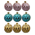 3 Pk Faceted Ball Orn With Hp Asst - Country Silk