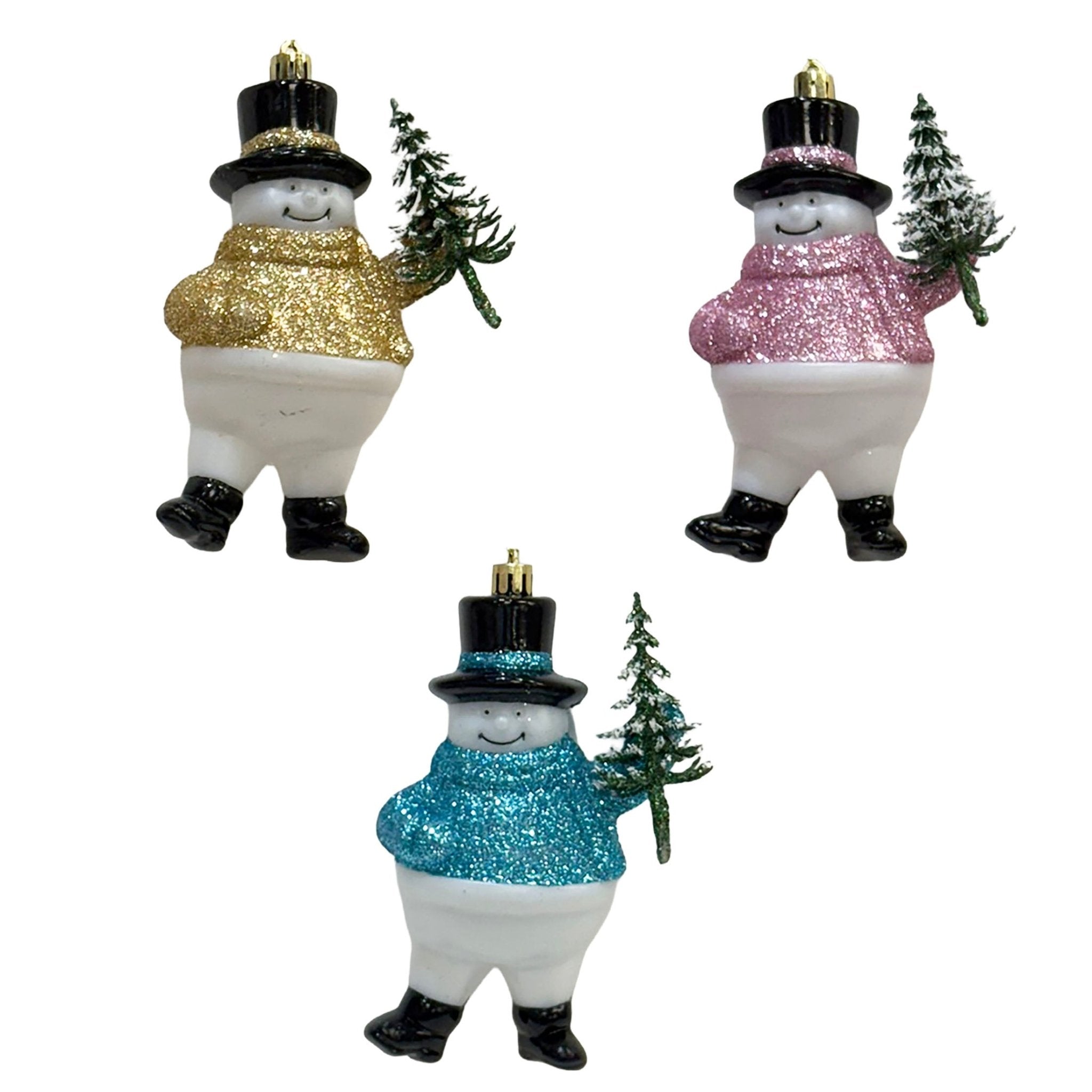 Large Colorful Snowman Orn With Bottle B - Country Silk