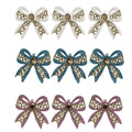3Pk Glitter Bow With Gem