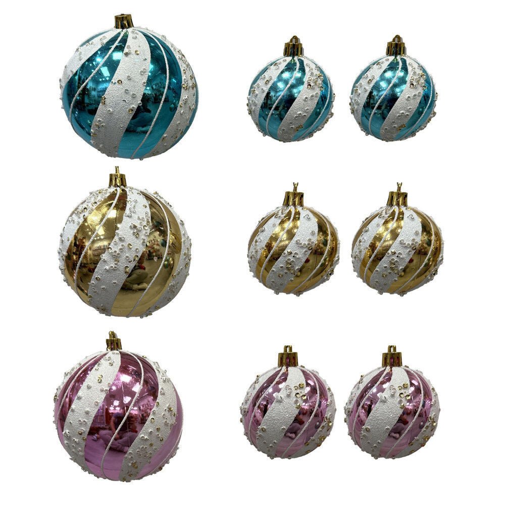 1 Pk And 2 Pk Asst Swirl Ball Orn - Country Silk