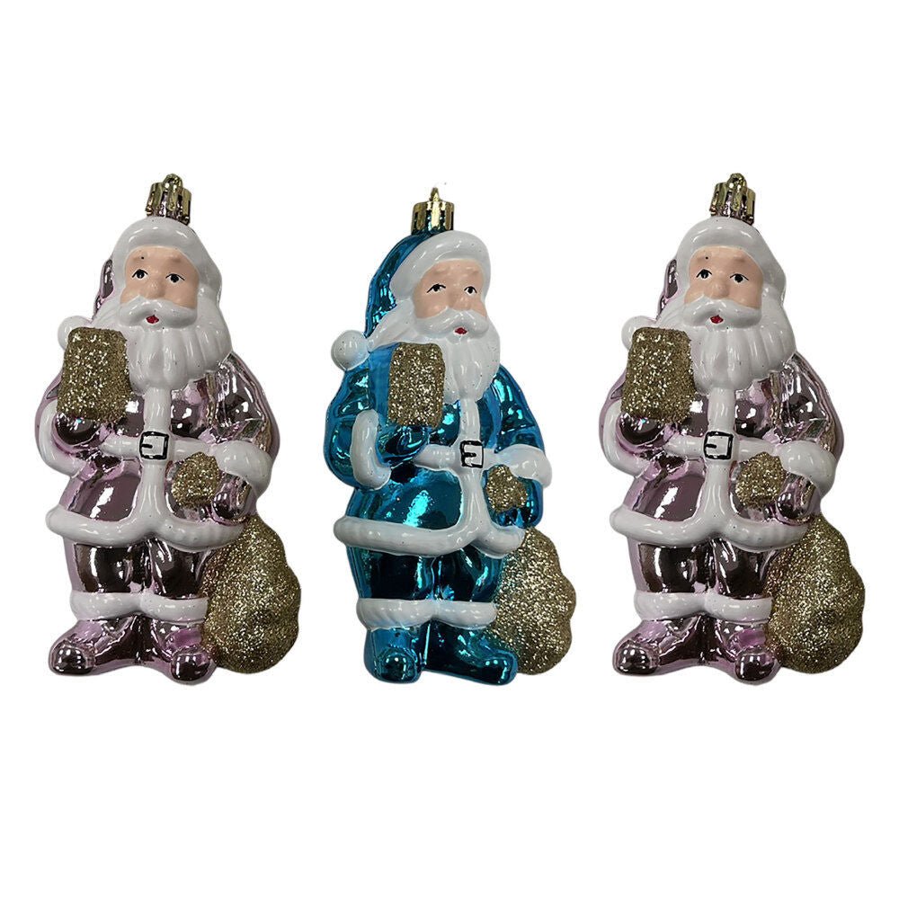 Glitter Santa Orn With Gift Bag - Country Silk