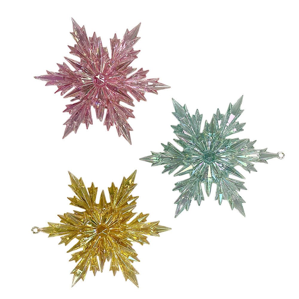 Irridecent Snowflake Orn Asst - Country Silk