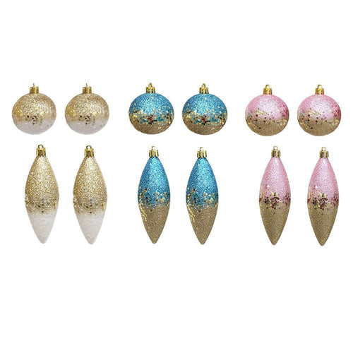 2Pk Ball Final Orn With Glitter - Country Silk