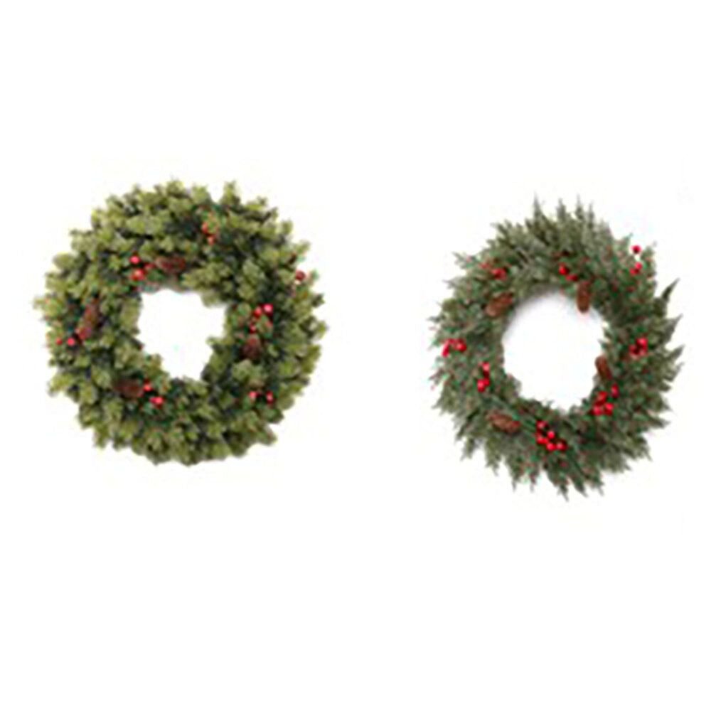 17.7 Inch Real Touch Wreath With Berries - Country Silk
