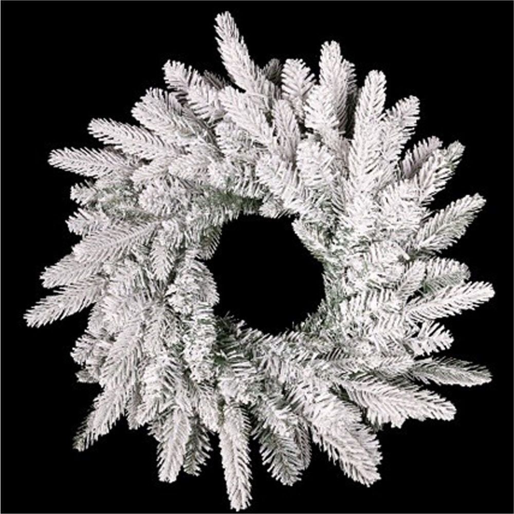 19.7 Inch Lrd Light Up Snow Covered Wreath - Country Silk