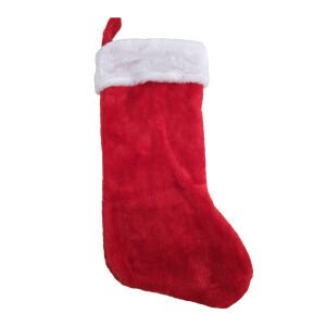 18 Red Stocking With White Fur - Country Silk