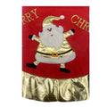 36 Inch Non Woven Tree Skirt W Merry Christmas Embroidered Gold Santa And Metallic Wrinkled Edge - Country Silk