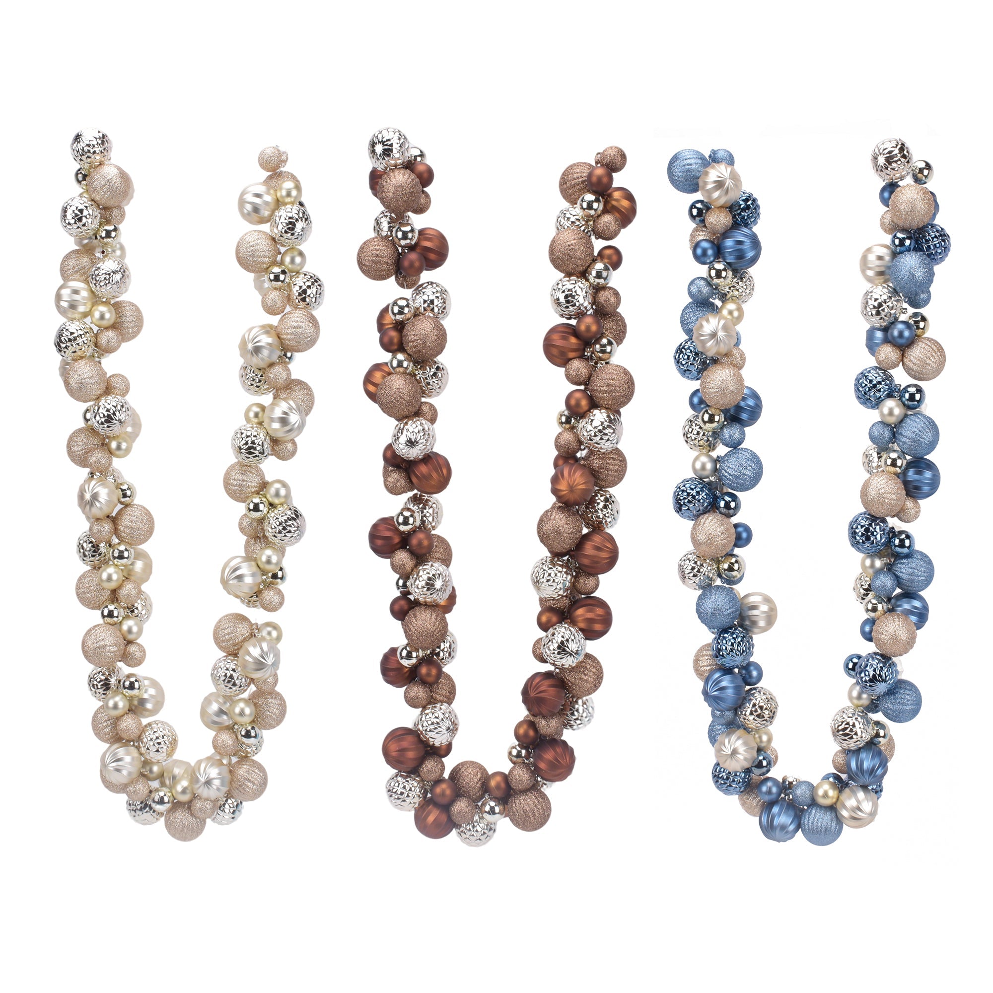 6Ft Braided Shatterproof Ball Garland - Country Silk
