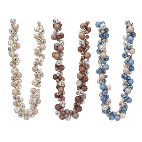 6Ft Braided Shatterproof Ball Garland - Country Silk