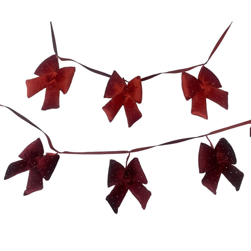 6 Ft Red Velvet Pillow Bow Garland - Country Silk