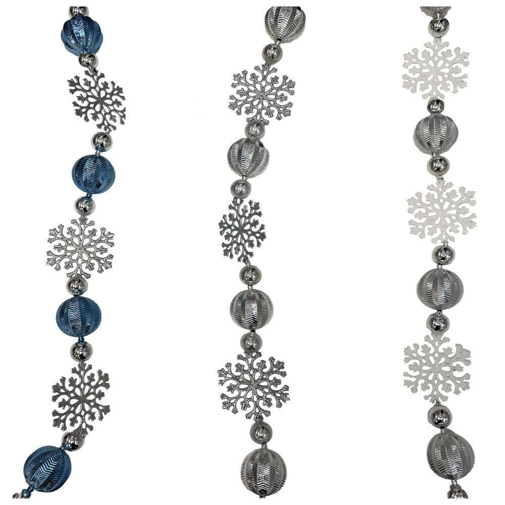 6 Ft Shatterproof Garland With Snowflake - Country Silk